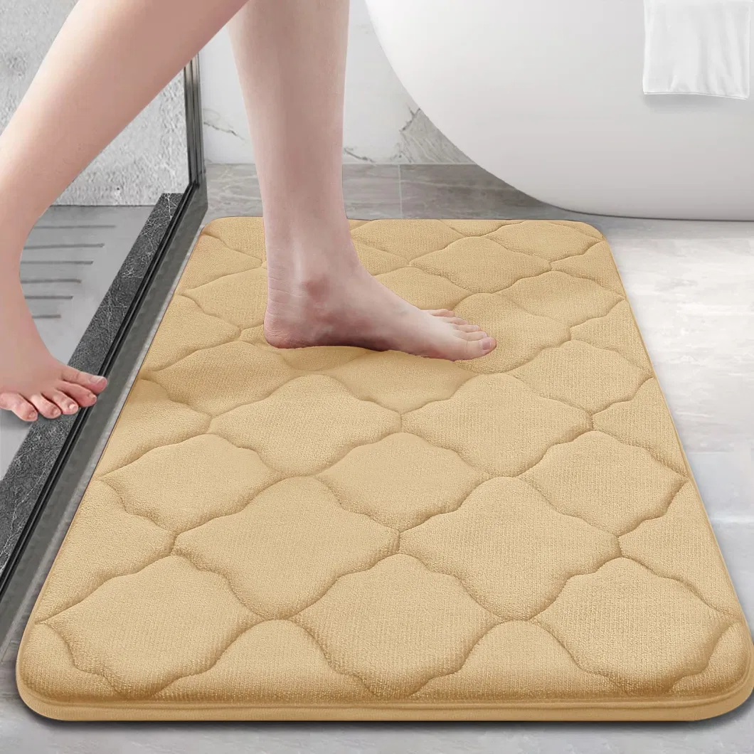 Ultra Soft Non-Slip Absorbent Machine Wash Dry Memory Foam Bathroom Mat Rug