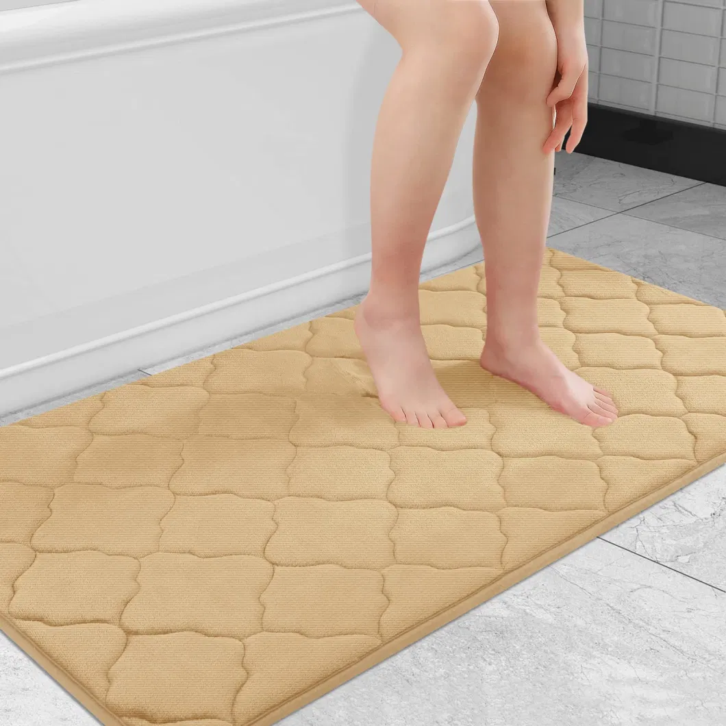 Ultra Soft Non-Slip Absorbent Machine Wash Dry Memory Foam Bathroom Mat Rug