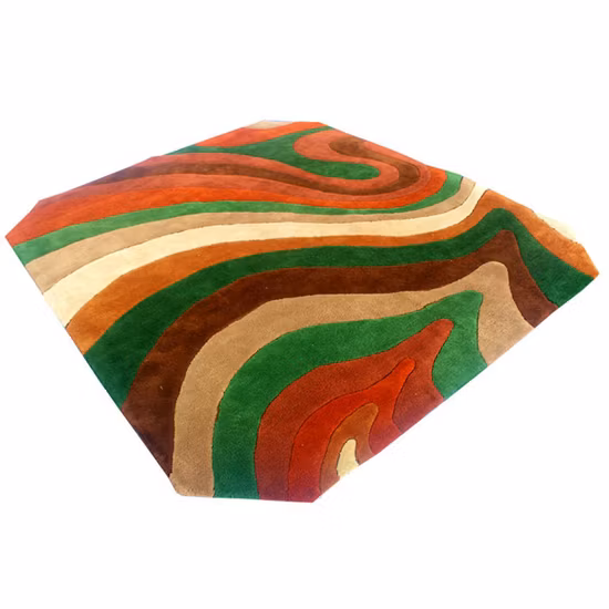 Стильные дети играют на мягком ковре, прямоугольный коврик с тафтингом ручной работы